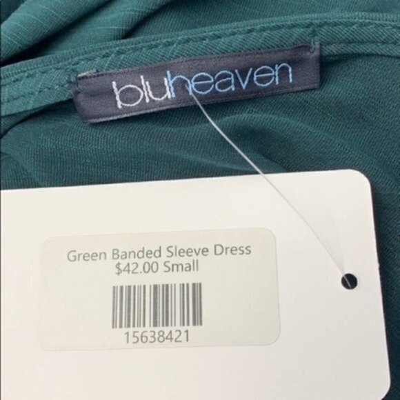 NEW Bluheaven green banded sleeve midi dress - Picture 5 of 5